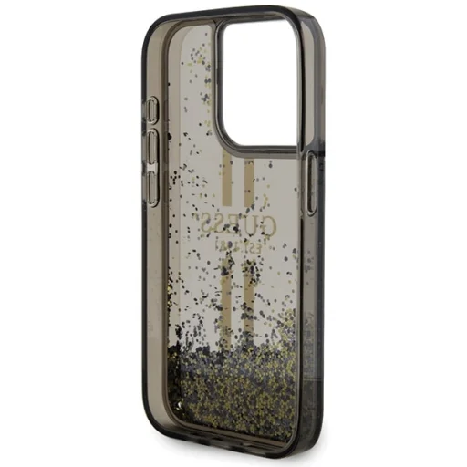 Original Case GUESS Liquid Glitter Gold Stripes GUHCP15LLFCSEGK iPhone 15 Pro tok fekete - 7