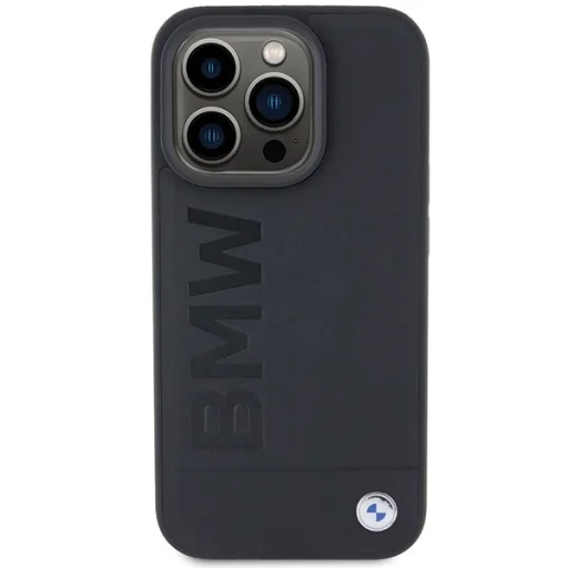  iPhone 15 Pro fekete Original Case BMW Leather Hot Stamp BMHCP15LSLLBK tok - 3