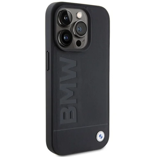  iPhone 15 Pro fekete Original Case BMW Leather Hot Stamp BMHCP15LSLLBK tok - 4