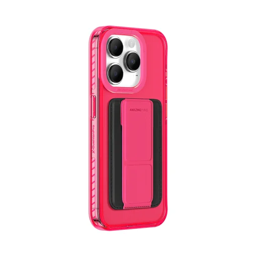 Amazing Thing Titan Pro Neon Mag Wallet tok 10FT IP156.7PTWPN iPhone 15 Pro Max pink kihajtható állvánnyal - 4
