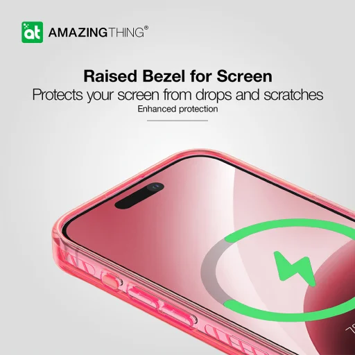 Amazing Thing Titan Pro Neon Mag Wallet tok 10FT IP156.7PTWPN iPhone 15 Pro Max pink kihajtható állvánnyal - 6