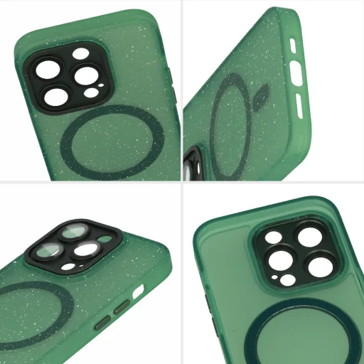 Tel Protect Mágneses Splash Frosted iPhone 15 tok Zöld - 6