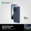 Amazing Thing Titan Pro Mag Wallet tok 10FT IP156.7PTWBU iPhone 15 Pro Max sötétkék kitámasztóval thumbnail