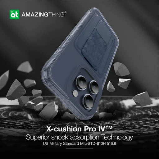 Amazing Thing Titan Pro Mag Wallet tok 10FT IP156.7PTWBU iPhone 15 Pro Max sötétkék kitámasztóval - 9