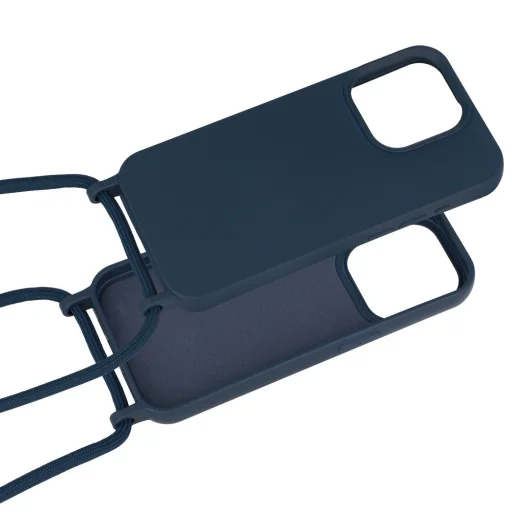 Strap szilikon tok iPhone 15 Plus design 1 sötétkék - 4