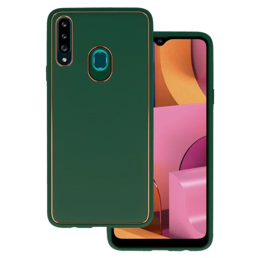 TEL PROTECT Luxus Tok Samsung Galaxy A20S sötétzöld - 1