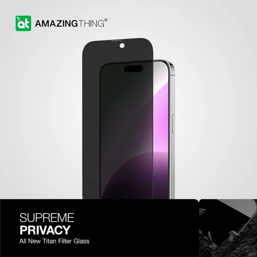 Amazing Thing Tempered glass Titan Privacy Glass IP156.1PRCFGLA for iPhone 15 üvegfólia - 4