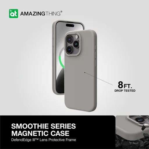 Amazing Thing Smoothie Magsafe tok 8FT IP156.7PSMGY iPhone 15 Pro Max titán - 8