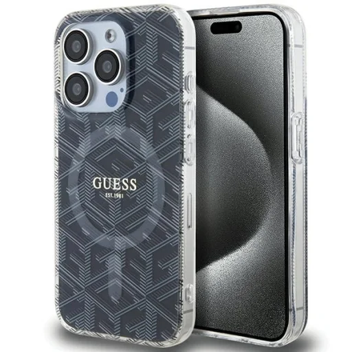 Original Guess IML GCube Magsafe GUHMP15XHGCUSTGK tok iPhone 15 Pro Max fekete - 1