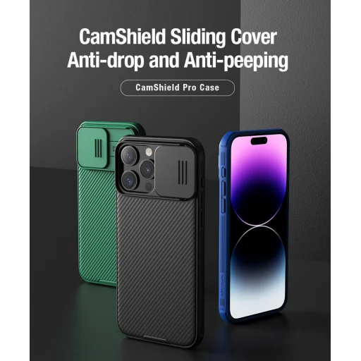 Nillkin CamShield Pro PC+TPU tok iPhone 15 Pro Max-hoz lila - 11