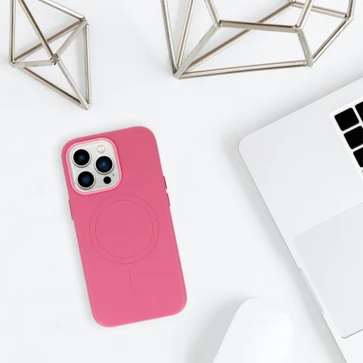 MagSafe bőrtok iPhone 15 Plus rózsaszín - 8