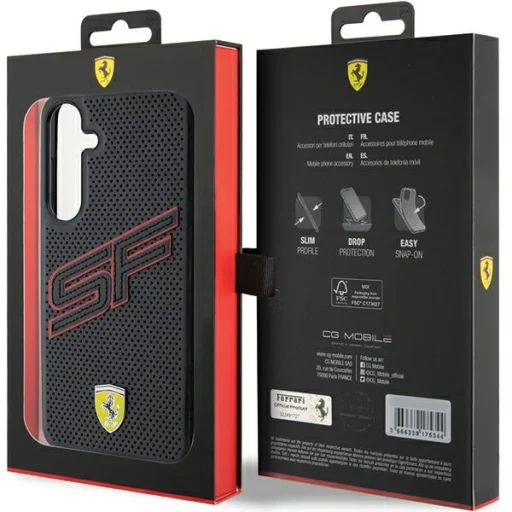 Eredeti FERRARI keménytok Big SF Perforated FEHCS24SPINK Samsung Galaxy S24-hez Fekete tok - 8
