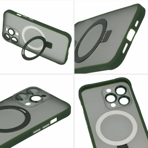 Tel Protect Mágikus Magsafe Állvány Tok iPhone 15 zöld tok - 6