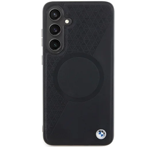 Eredeti BMW kemény tok Signature Bőr Félig Texturált & Kör Mágneses Samsung Galaxy S24 Fekete tok - 3