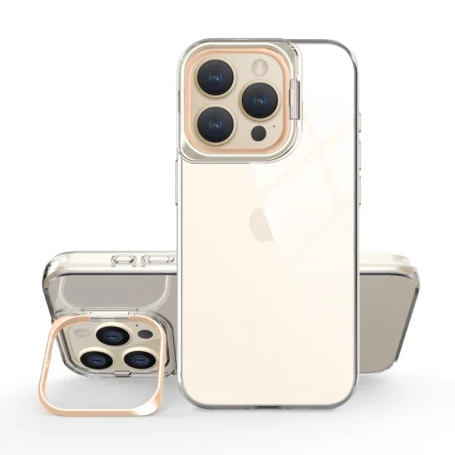 Liavec átlátszó TPU tok iPhone 15 Pro arany - 2