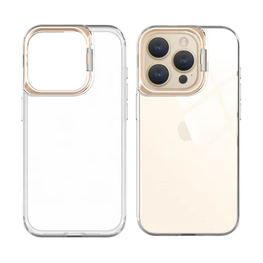Liavec átlátszó TPU tok iPhone 15 Pro arany - 3