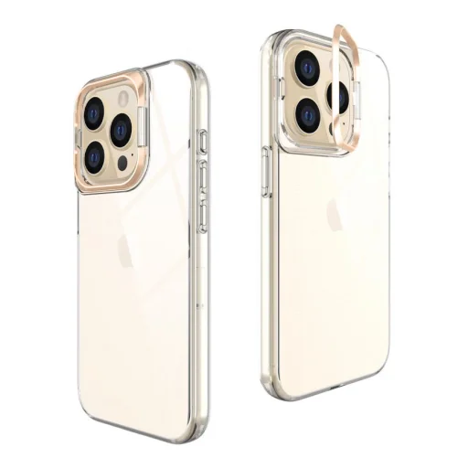 Liavec átlátszó TPU tok iPhone 15 Pro arany - 4