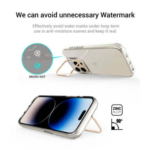 Liavec átlátszó TPU tok iPhone 15 Pro arany - 5