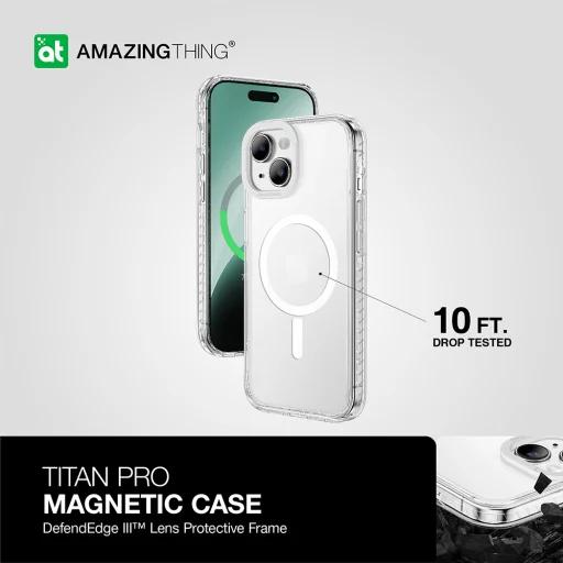 Amazing Thing Titan Pro Magsafe tok 10FT IP156.7TMCL iPhone 15 Plus átlátszó - 5
