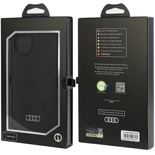  iPhone 15 Plus fekete Original Case AUDI hardcase szilikon tok AU-LSRIP15P-Q3/D1-BK - 7