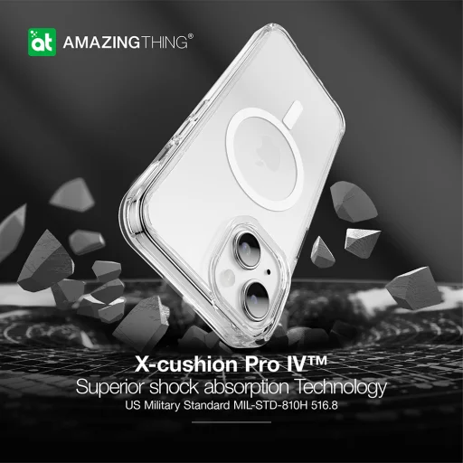 Amazing Thing Titan Edge Mag tok 15FT IP156.7TEMCL for iPhone 15 Plus átlátszó - 9