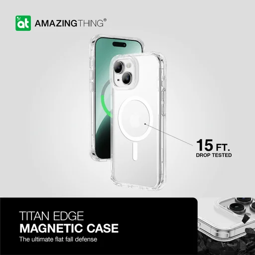 Amazing Thing Titan Edge Mag tok 15FT IP156.7TEMCL for iPhone 15 Plus átlátszó - 10