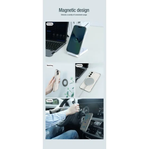 Nillkin Nature Pro Magnetic TPU tok iPhone 15 Plus átlátszó-kék - 10