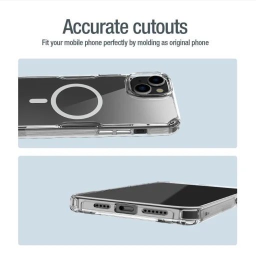 Nillkin Nature Pro Magnetic TPU tok iPhone 15 Plus átlátszó-kék - 13