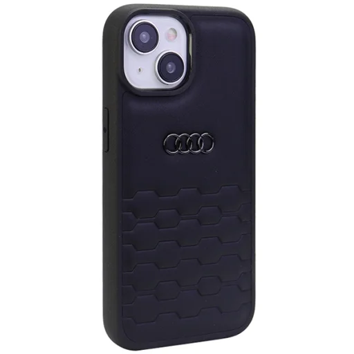  Iphone 15 Plus Fekete Original Case AUDI kemény tok GT szintetikus bőr tok - 2