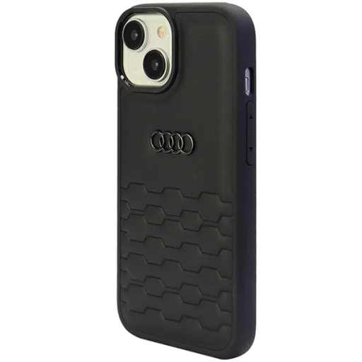  Iphone 15 Plus Fekete Original Case AUDI kemény tok GT szintetikus bőr tok - 3