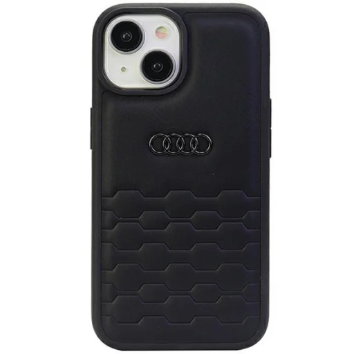  Iphone 15 Plus Fekete Original Case AUDI kemény tok GT szintetikus bőr tok - 1
