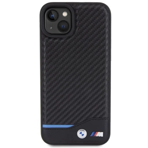  iPhone 15 Plus fekete Original BMW BMHCP15M22NBCK bőr karbon tok - 3