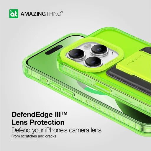 Amazing Thing Titan Pro Neon Mag Wallet tok 10FT IP156.7PTWGN iPhone 15 Pro Max zöld állvánnyal - 5