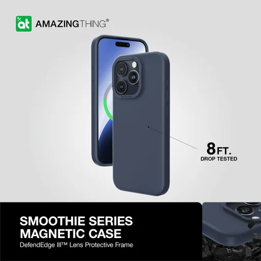 Amazing Thing Smoothie Magsafe tok 8FT IP156.7PSMBU iPhone 15 Pro Max sötétkék - 9