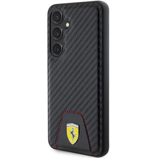 Original FERRARI kemény tok Carbon Stitched Bottom FEHCS24SN3PUK Samsung Galaxy S24 Fekete tok - 2