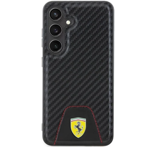 Original FERRARI kemény tok Carbon Stitched Bottom FEHCS24SN3PUK Samsung Galaxy S24 Fekete tok - 3