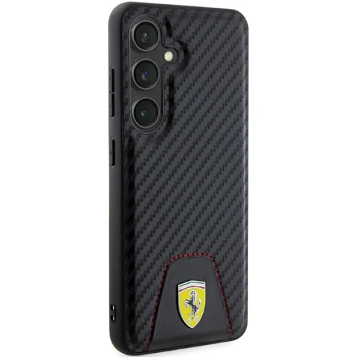 Original FERRARI kemény tok Carbon Stitched Bottom FEHCS24SN3PUK Samsung Galaxy S24 Fekete tok - 4