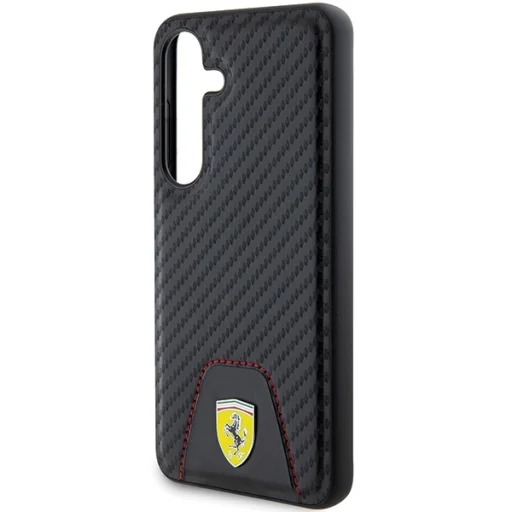 Original FERRARI kemény tok Carbon Stitched Bottom FEHCS24SN3PUK Samsung Galaxy S24 Fekete tok - 6