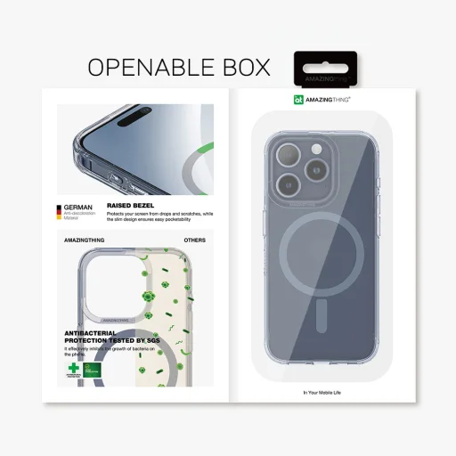 Amazing Thing Titan Pro Magsafe tok 10FT IP156.1PTMBU iPhone 15 Pro kék - 11