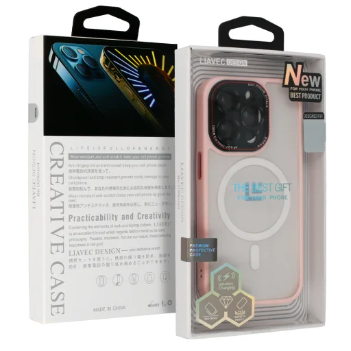 Liavec LK Magsafe tok iPhone 15 Plus-hoz világos rózsaszín - 1