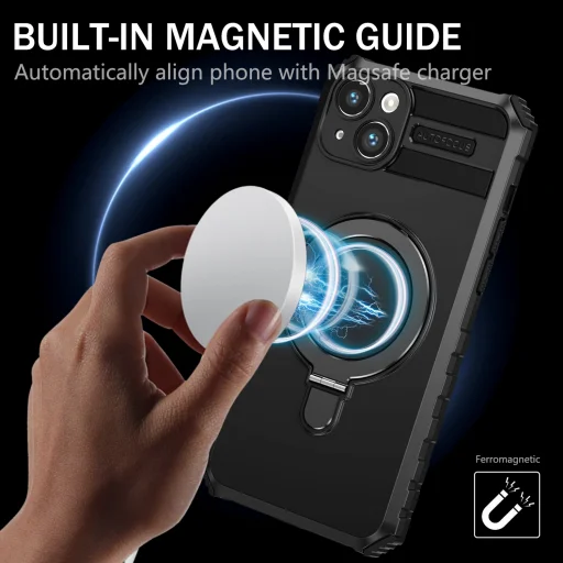 Tel Protect Armor Magsafe Metal Ring tok iPhone 15 Plus fekete - 9