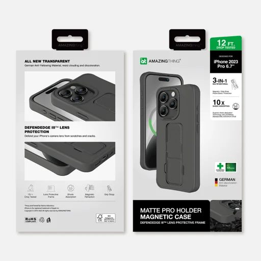 Amazing Thing Matte Pro Mag tok 12FT IP156.7PMPBK for iPhone 15 Pro Max fekete - 11