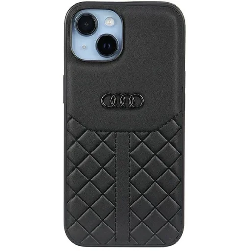  iPhone 14 fekete Eredeti Audi hardcase valódi bőr tok AU-TPUPCIP14-Q8/D1-BK - 1