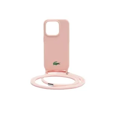  Apple iPhone 15 Pro Max Világos rózsaszín Eredeti LACOSTE szilikon keménytok zsinórral