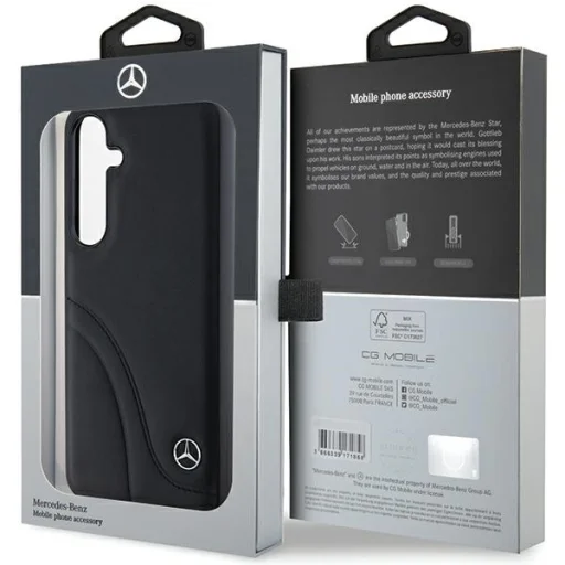 Eredeti Tok - kemény tok bőr ívelt varrásokkal MEHCS24S23RBCSK Samsung Galaxy S24 Fekete - 8