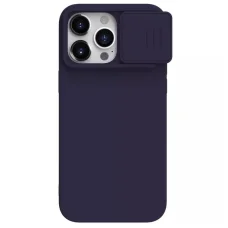 Nillkin CamShield Selymes Szilikon Tok iPhone 15 Pro Max sötét lila
