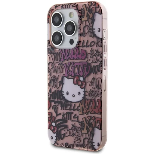 Original Case HELLO KITTY kemény tok IML Tags Graffiti HKHCP14LHDGPTP iPhone 14 Pro rózsaszín tok - 2