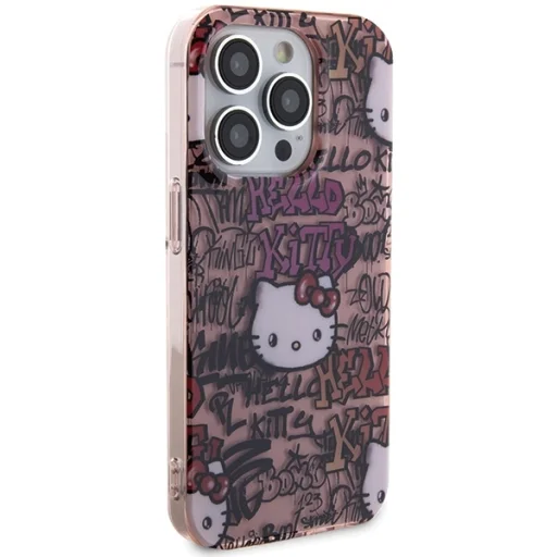 Original Case HELLO KITTY kemény tok IML Tags Graffiti HKHCP14LHDGPTP iPhone 14 Pro rózsaszín tok - 4