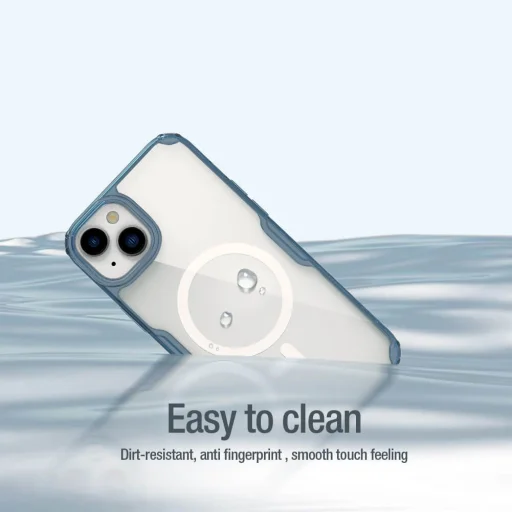 Nillkin Nature Pro Magnetic TPU tok iPhone 15 Plus átlátszó-kék - 15