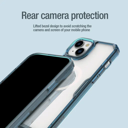 Nillkin Nature Pro Magnetic TPU tok iPhone 15 Plus átlátszó-kék - 12